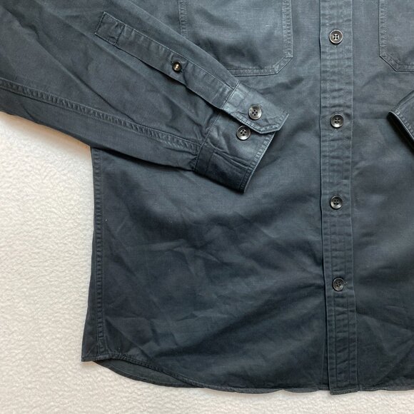 Banana Republic Shirt Jacket Mens M Black Chest Pocket Button Up - Picture 4 of 12